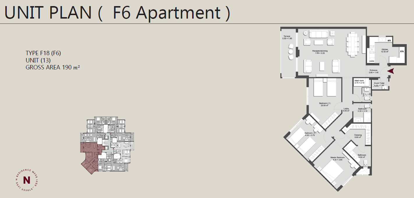 Floor plan for apartment at N Residence