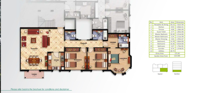 Floor plan for apartment at Mountain View Hyde Park