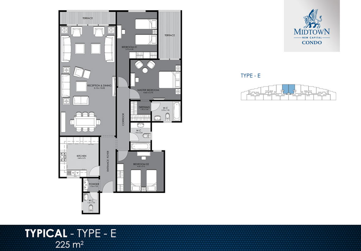 Floor plan for apartment at Midtown condo