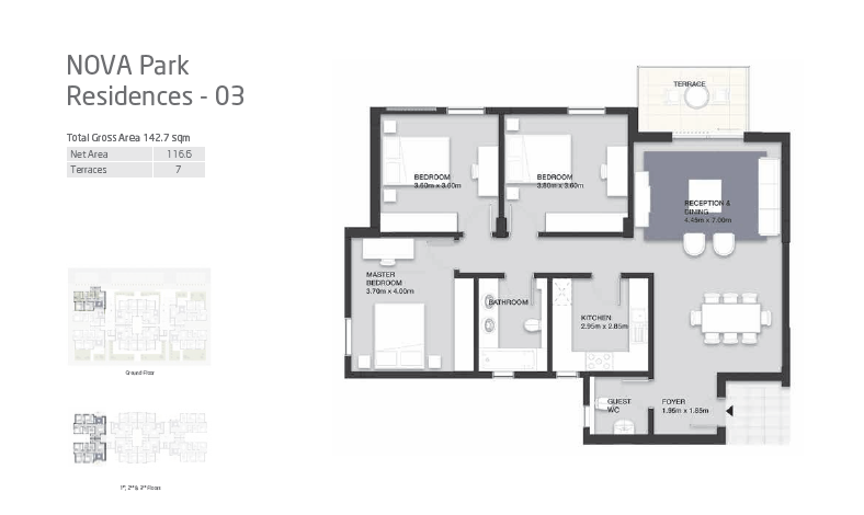 Floor plan for penthouse at VYE SODIC