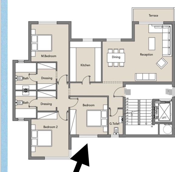 Floor plan for apartment at Badya