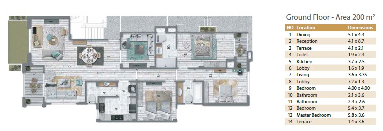 Floor plan for apartment at Stone Residence