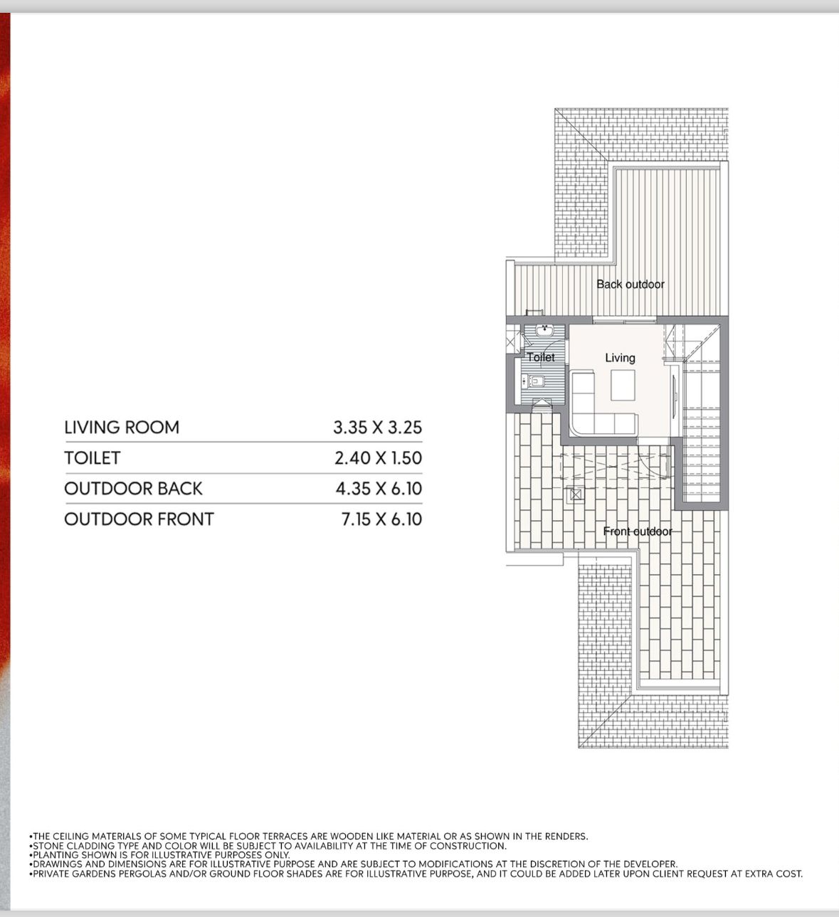 Floor plan for townhouse at Telal East