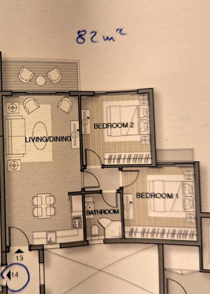 Floor plan for apartment at Noor Capital Gardens