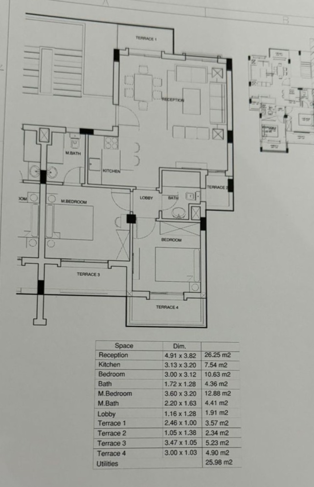 Floor plan for penthouse at Mountain View Ras El Hekma