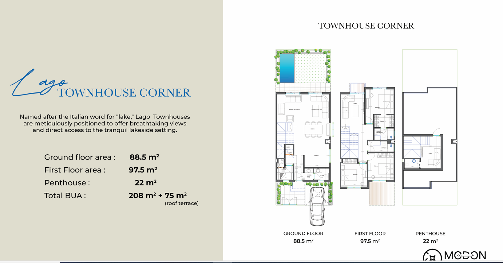 Floor plan for townhouse at Villagio