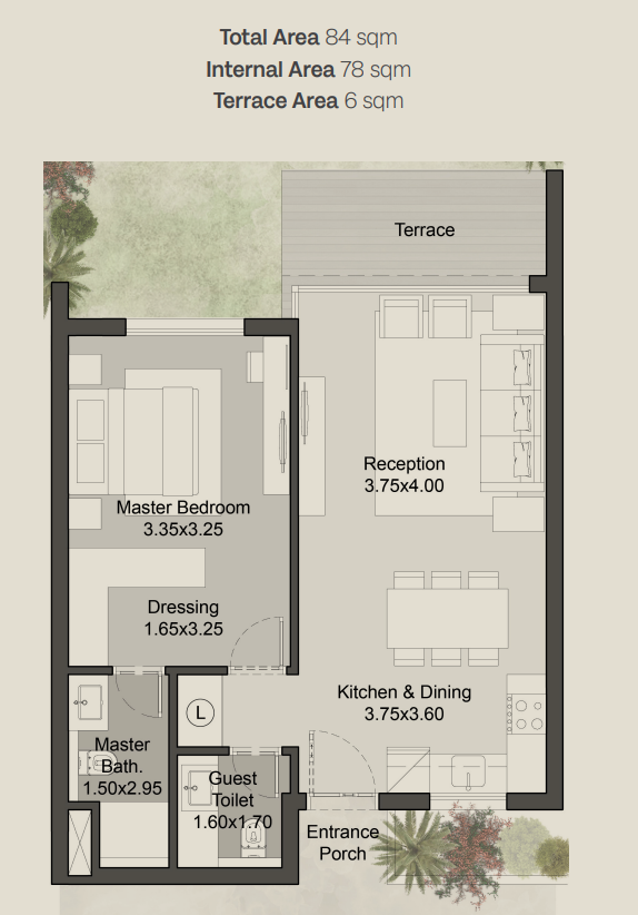 Floor plan for apartment at Hills of One