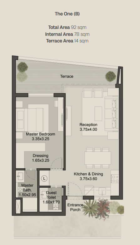 Floor plan for apartment at Hills of One