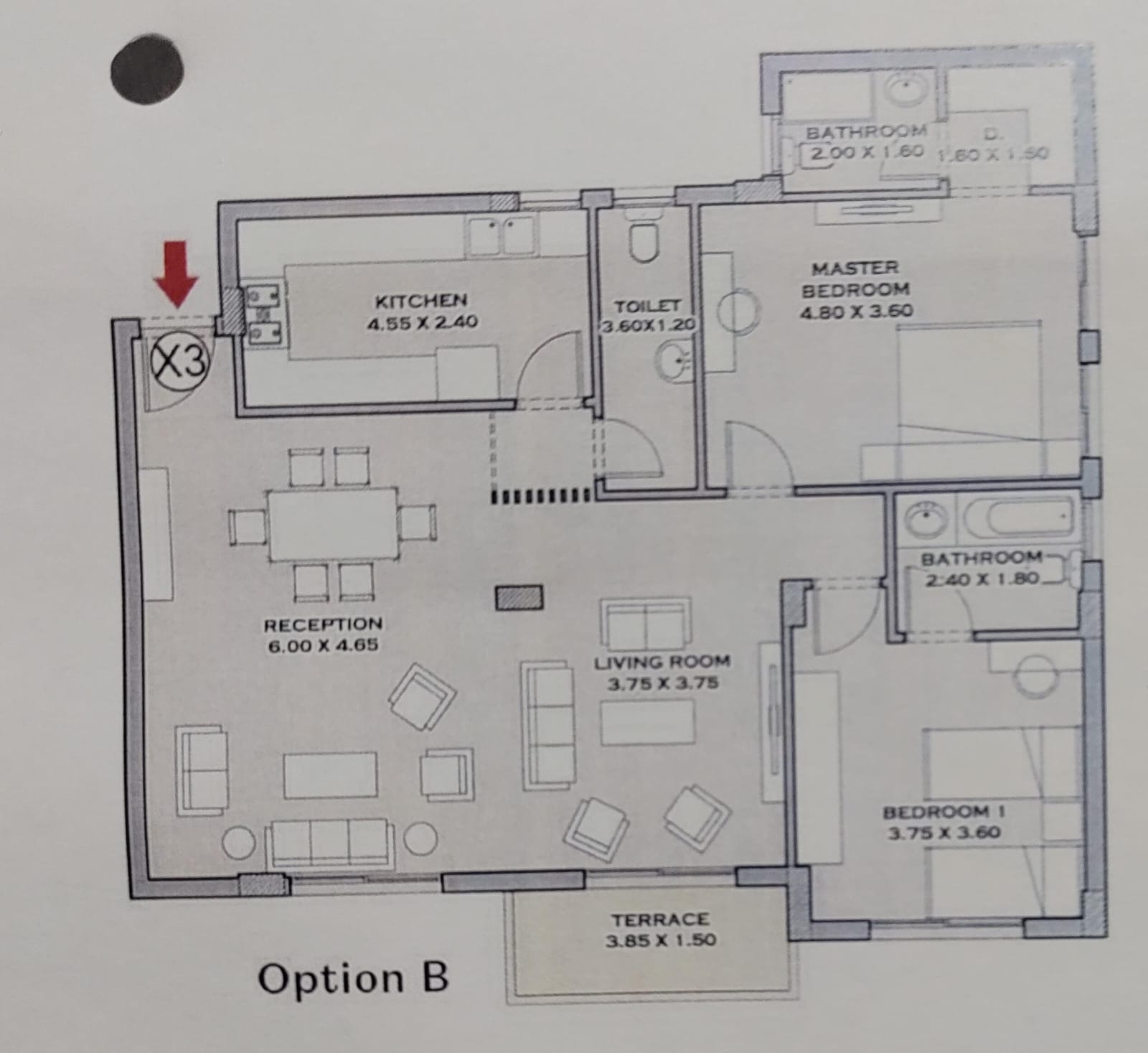 Floor plan for apartment at Taj City
