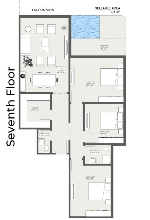 Floor plan for apartment at Lumia Residence- New Capital