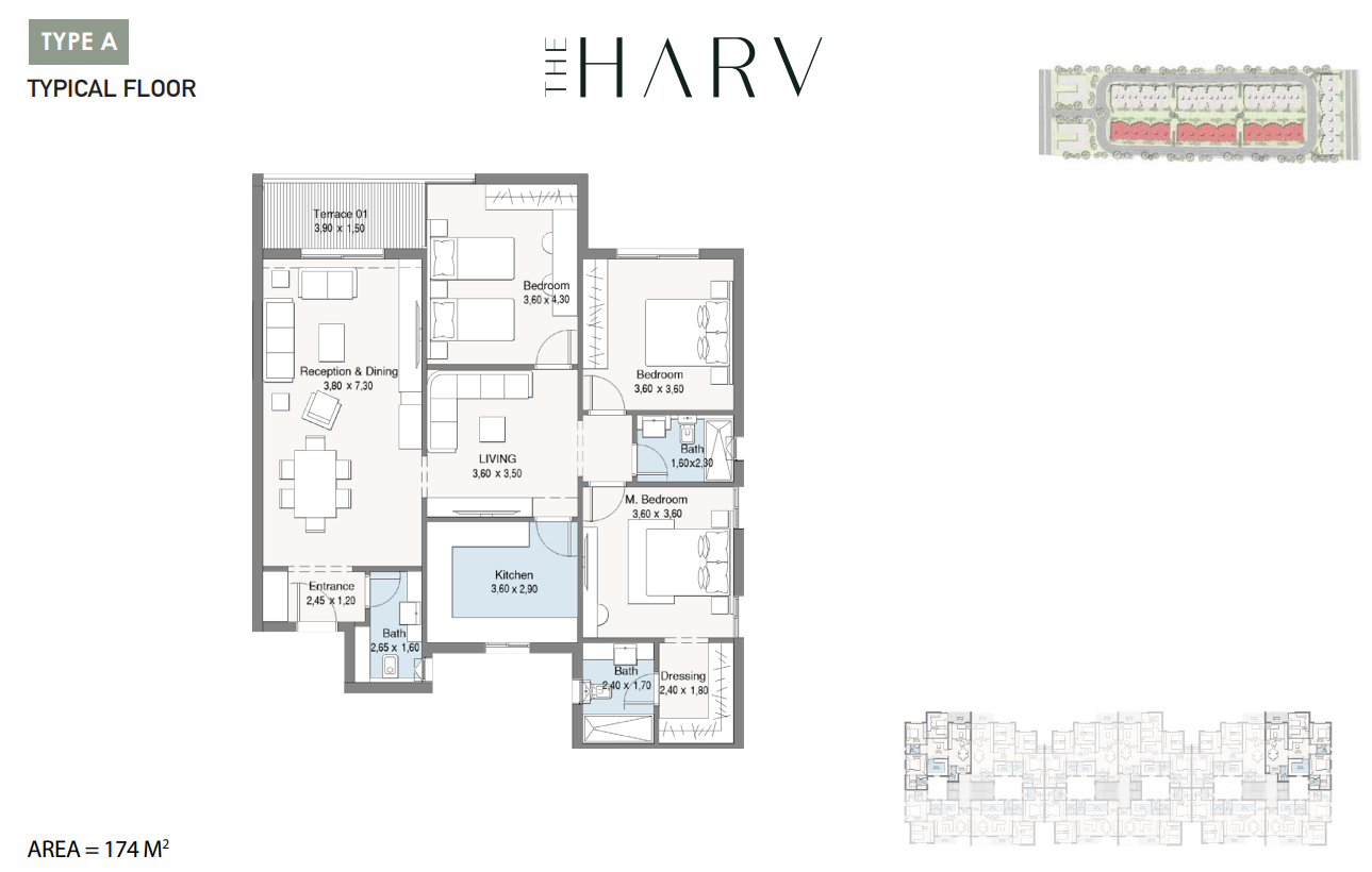 Floor plan for apartment at The Harv