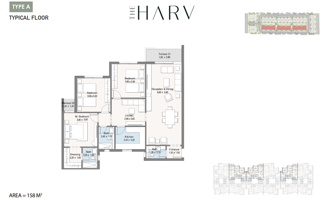 Floor plan for apartment at The Harv