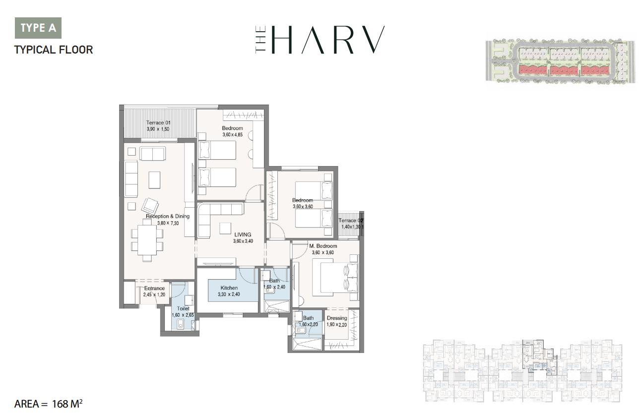 Floor plan for apartment at The Harv