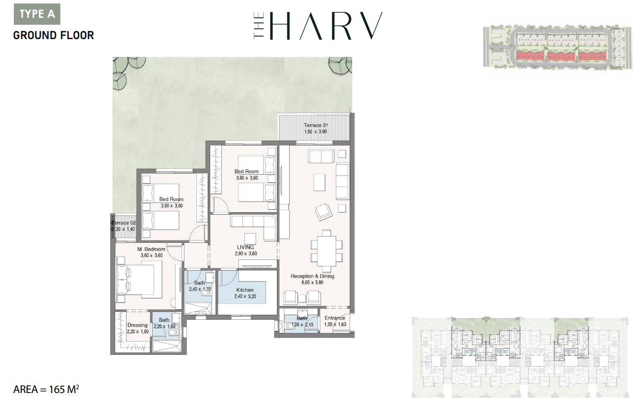Floor plan for apartment at The Harv