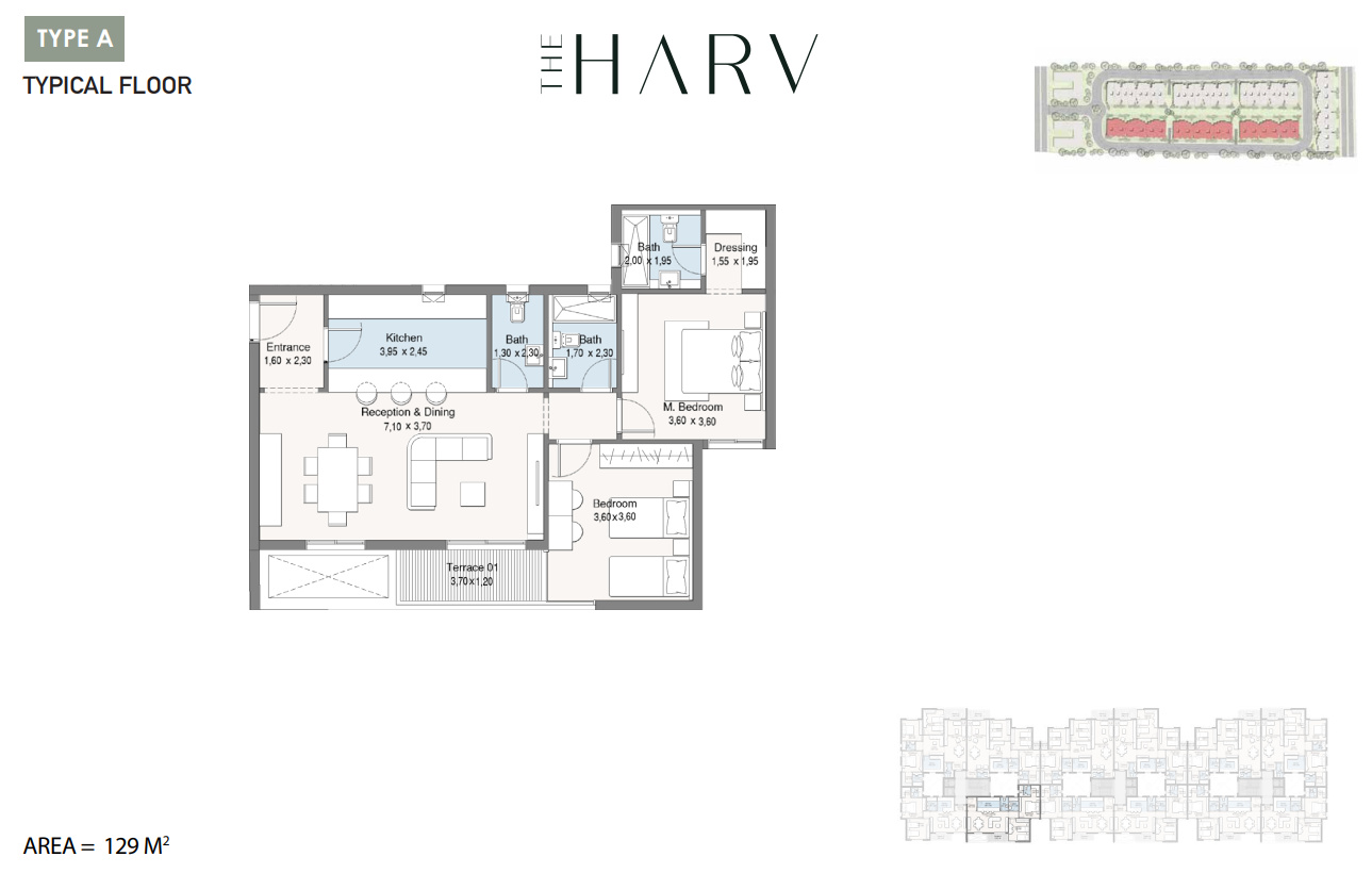 Floor plan for apartment at The Harv