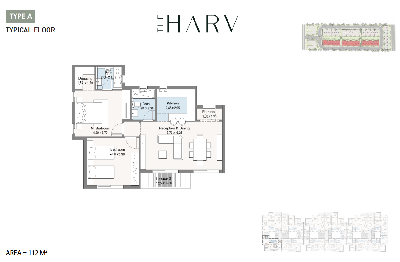 Floor plan for apartment at The Harv
