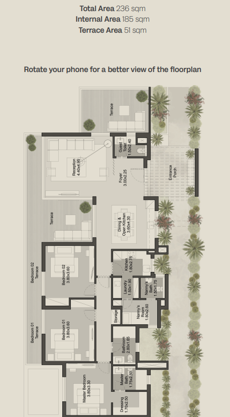 Floor plan for penthouse at Hills of One