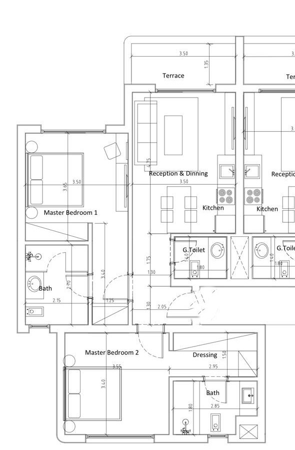 Floor plan for chalet at Hacienda Waters