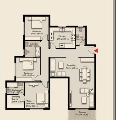 Floor plan for apartment at Mar ville