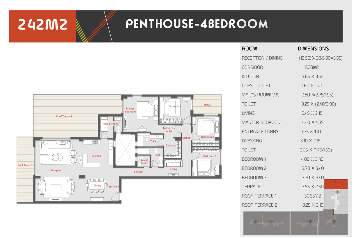 Floor plan for apartment at Al Karma Kay