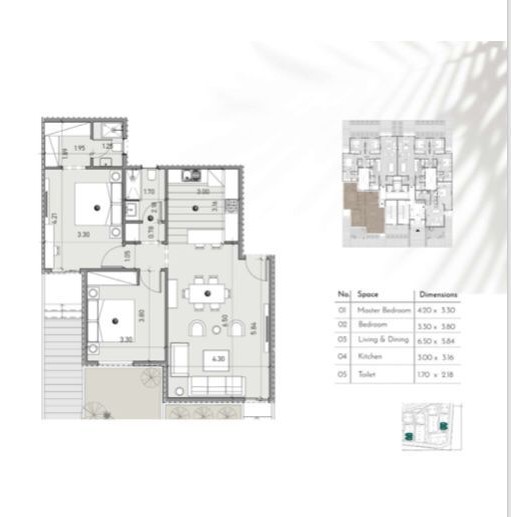 Floor plan for apartment at Rosail