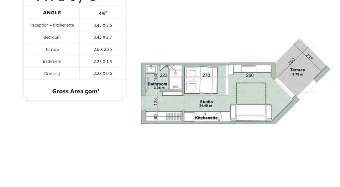 Floor plan for chalet at Fouka Bay