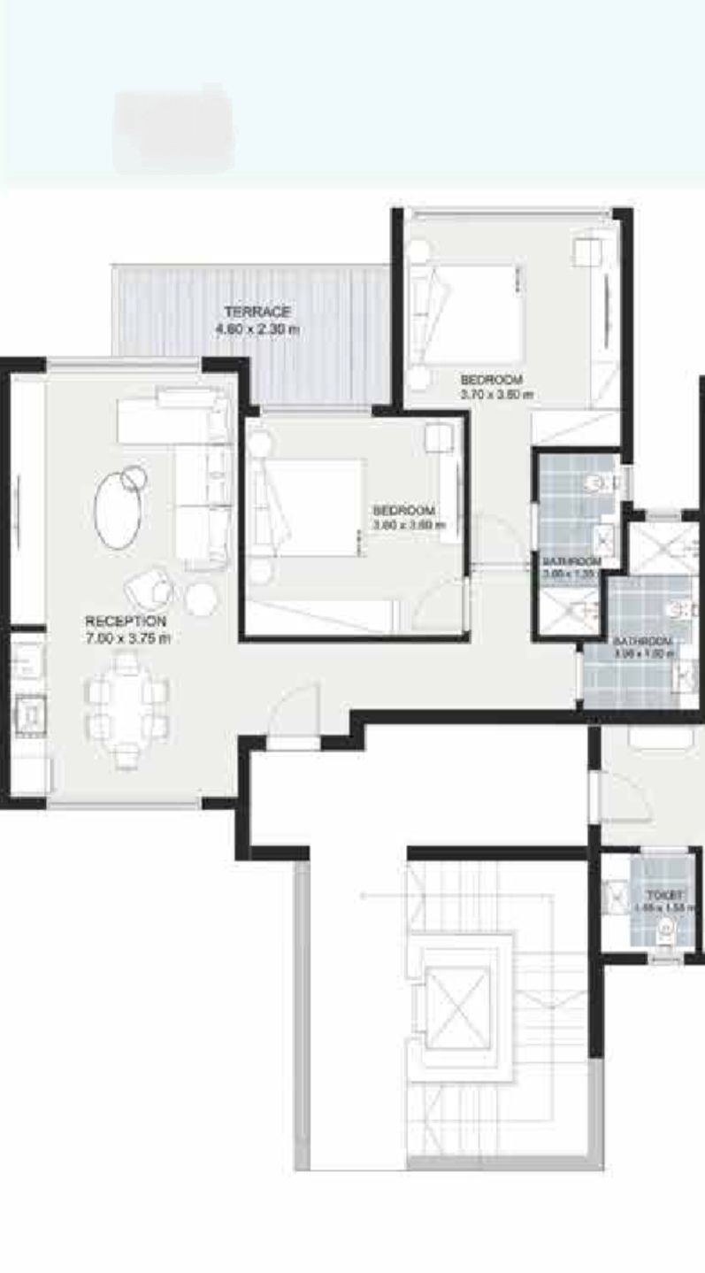 Floor plan for chalet at Mar Bay - Ras El Hekma