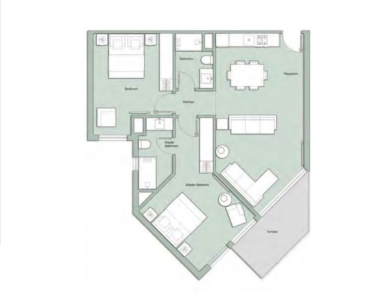 Floor plan for chalet at Fouka Bay