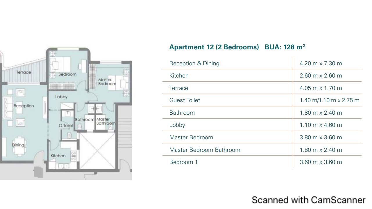 Floor plan for apartment at Palm Hills New Cairo
