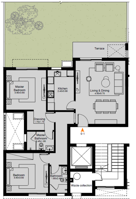 Floor plan for apartment at O West Orascom