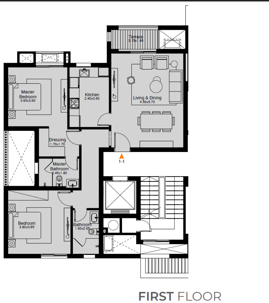 Floor plan for apartment at O West Orascom
