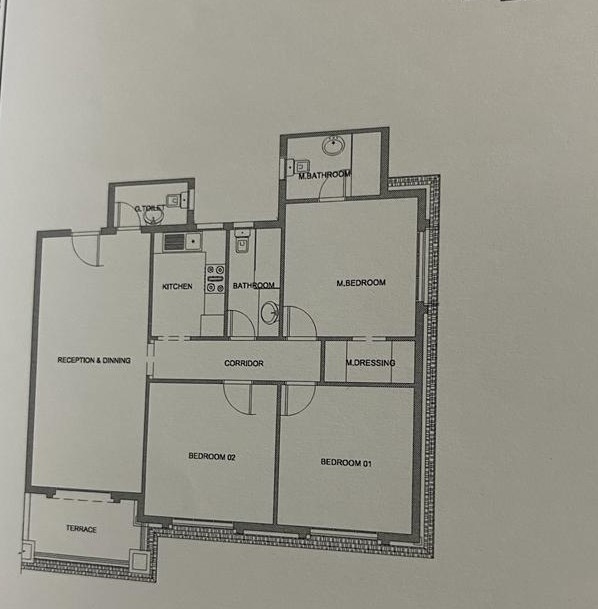 Floor plan for apartment at Mountain View 1.1