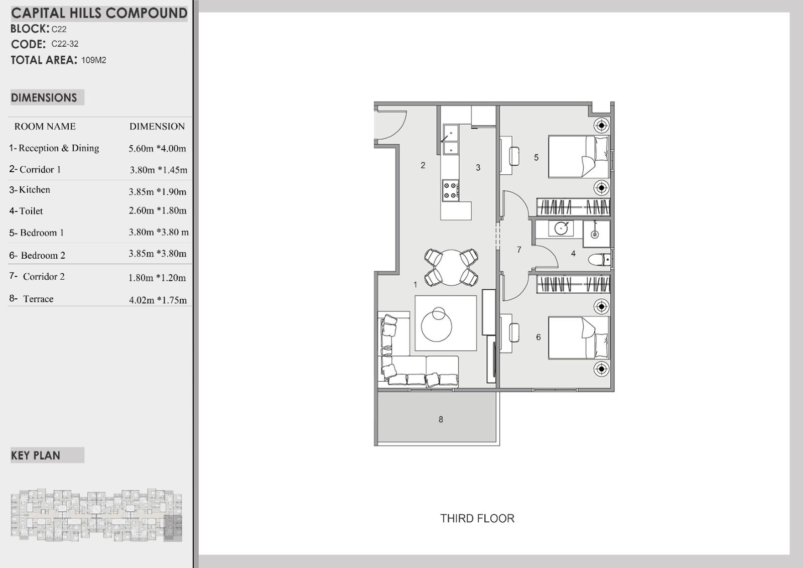 Floor plan for apartment at La Colina East