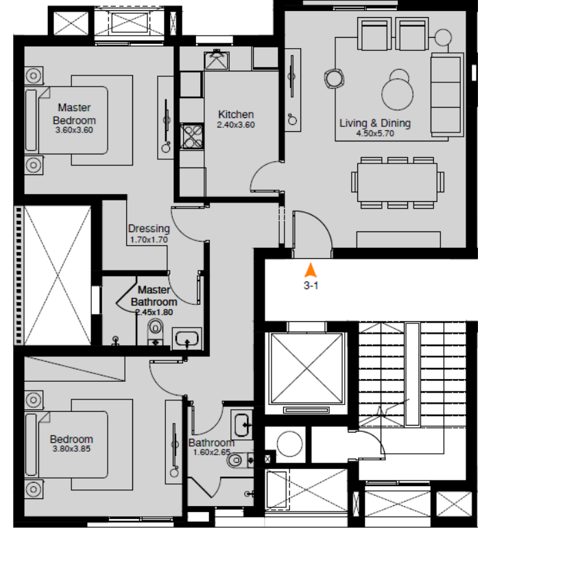Floor plan for apartment at O West Orascom