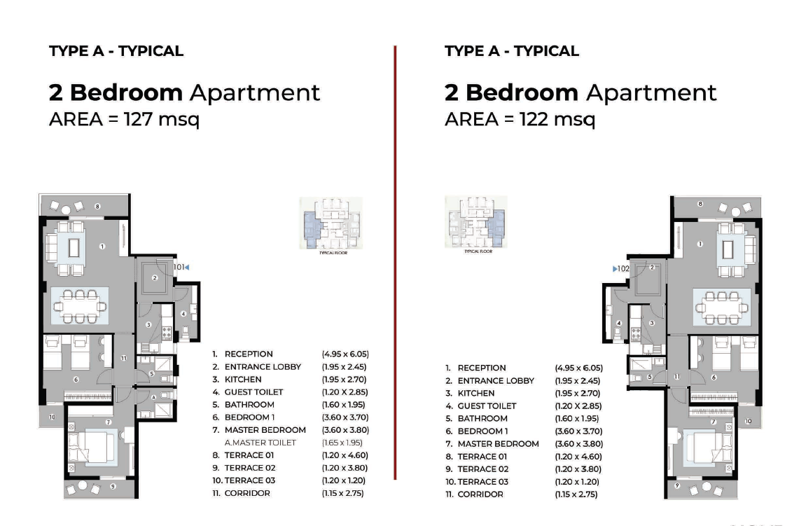 Floor plan for apartment at Home Residence