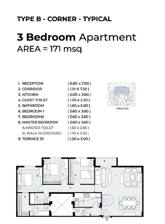 Floor plan for apartment at Home Residence