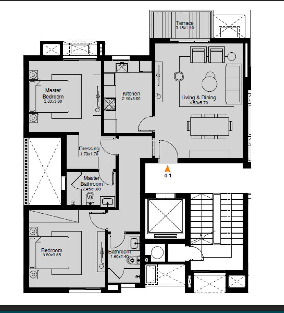 Floor plan for apartment at O West Orascom