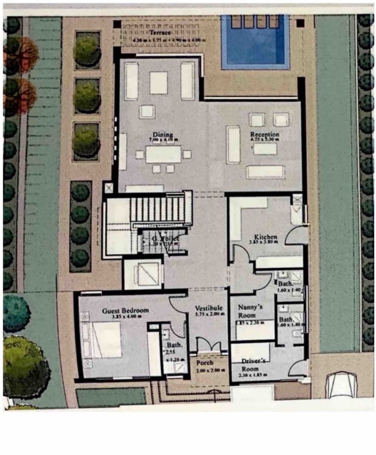 Floor plan for villa at Palm Hills New Cairo