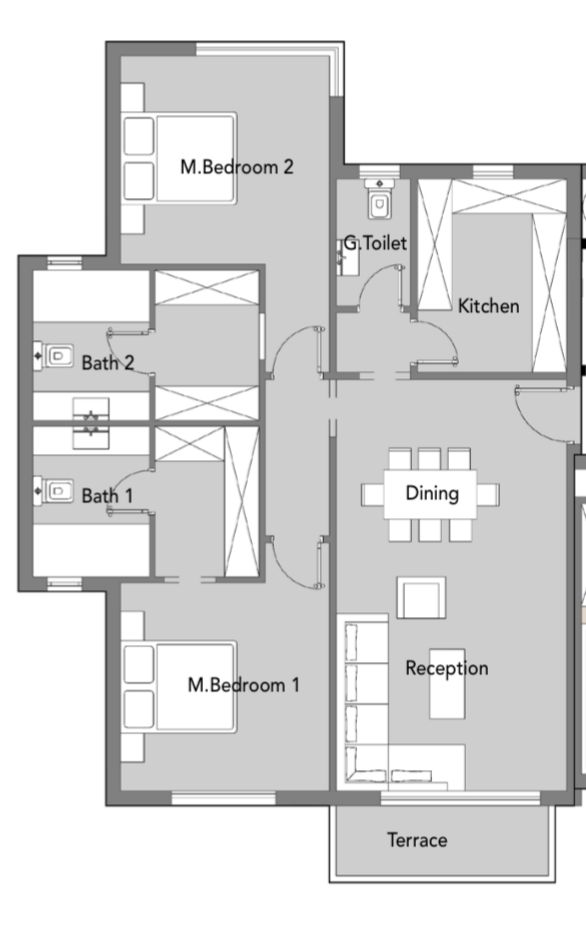 Floor plan for apartment at Badya