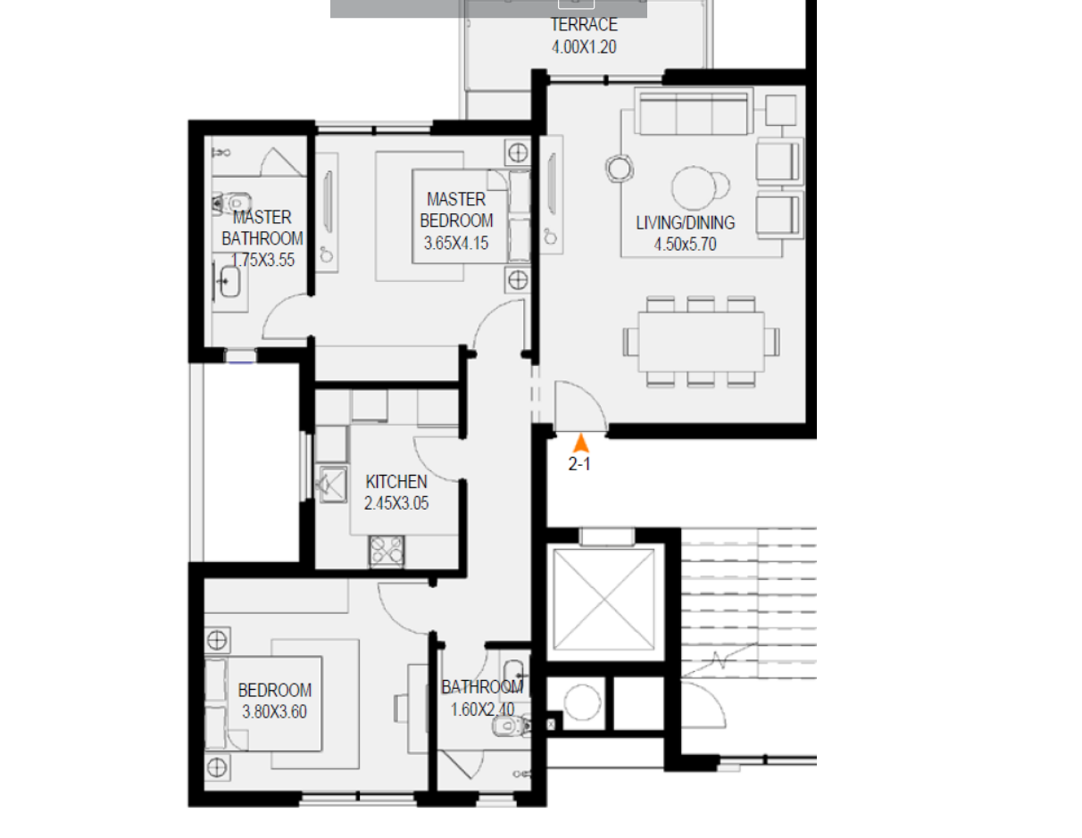 Floor plan for apartment at O West Orascom