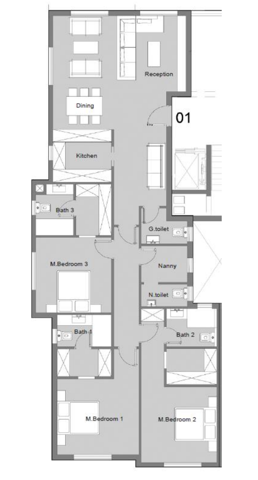 Floor plan for apartment at Badya