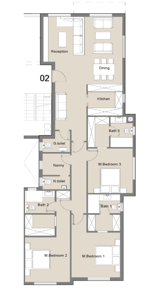 Floor plan for apartment at Badya