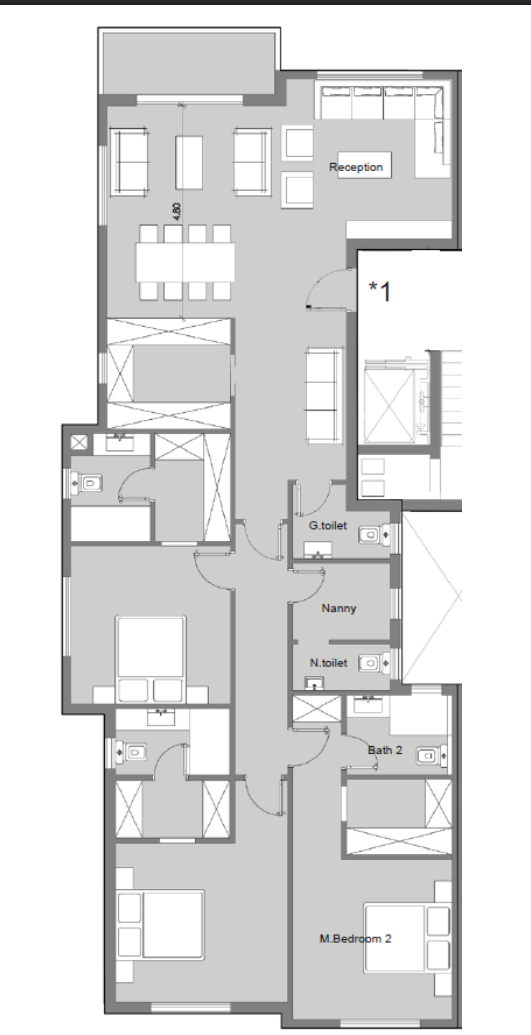 Floor plan for apartment at Badya