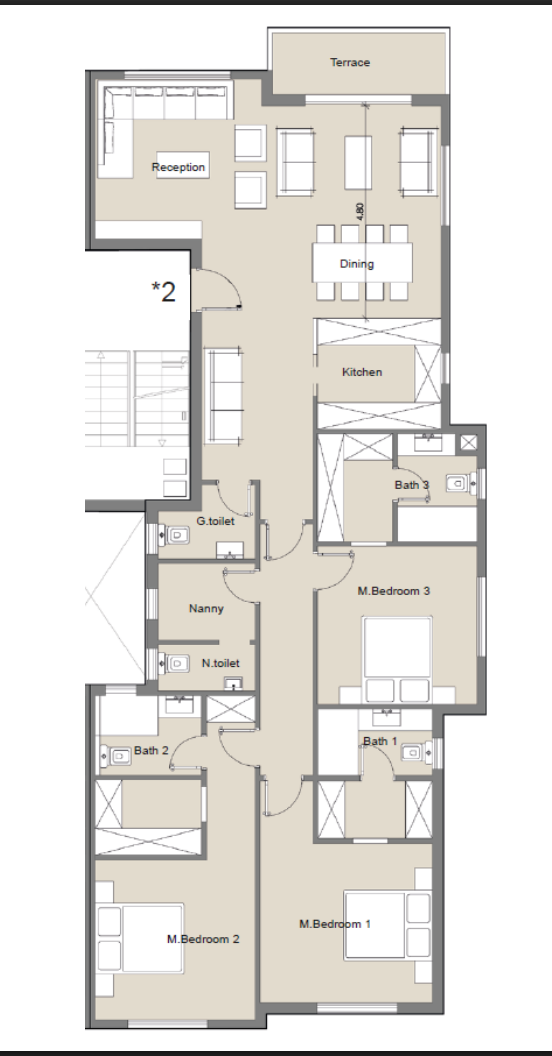 Floor plan for apartment at Badya