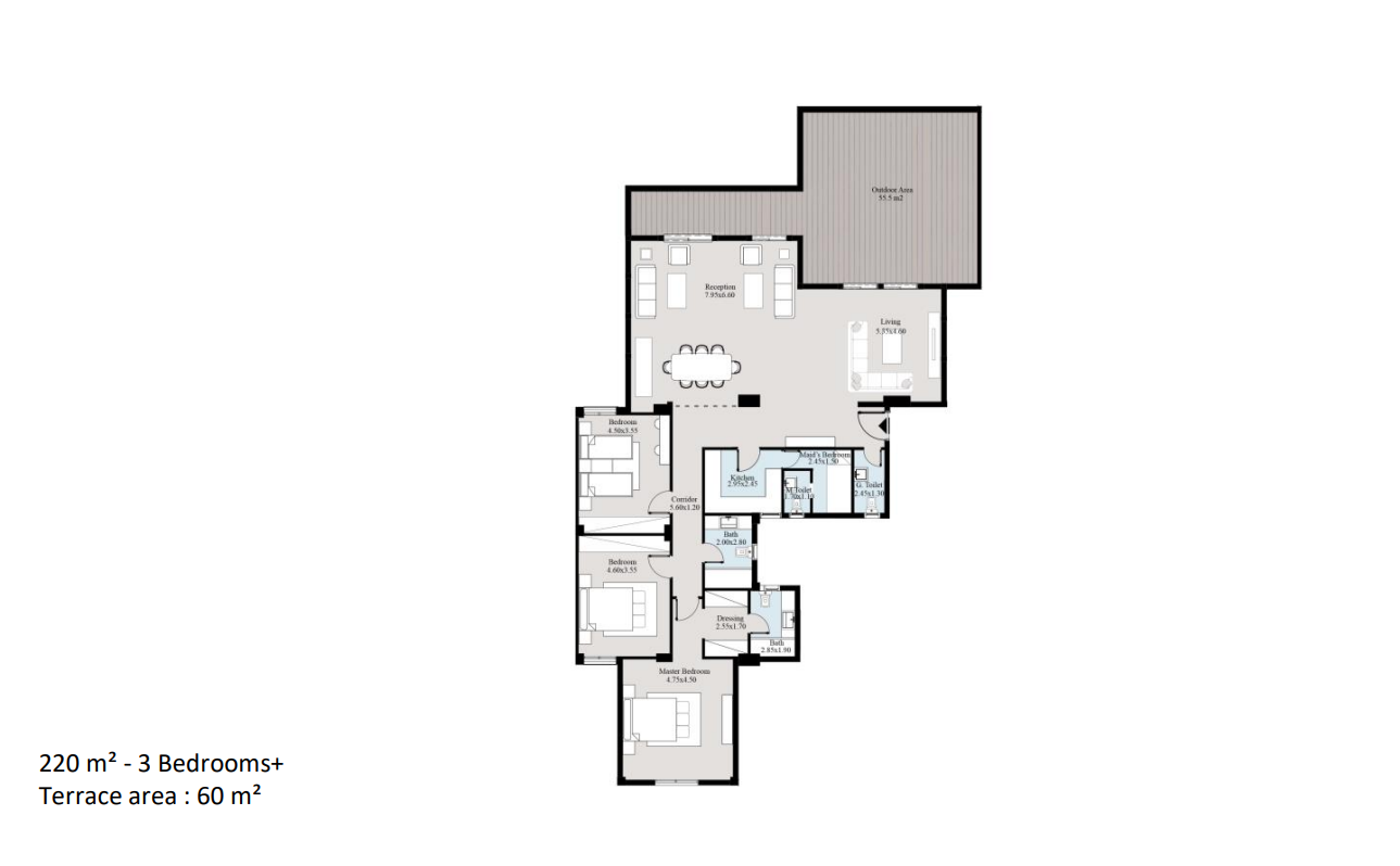Floor plan for apartment at Acasa Mia