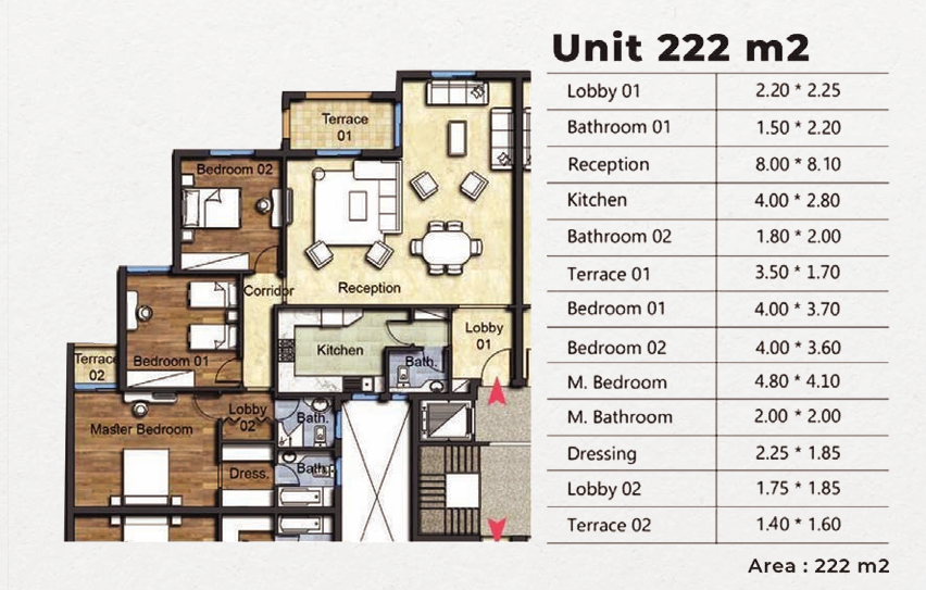 Floor plan for apartment at Sofitel Oia Towers