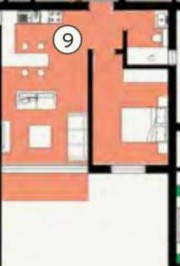Floor plan for studio at ZED East