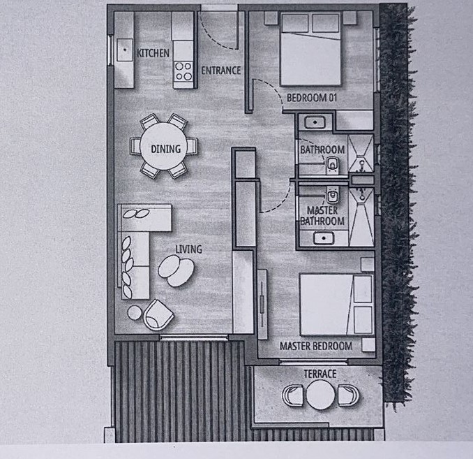 Floor plan for chalet at Southmed