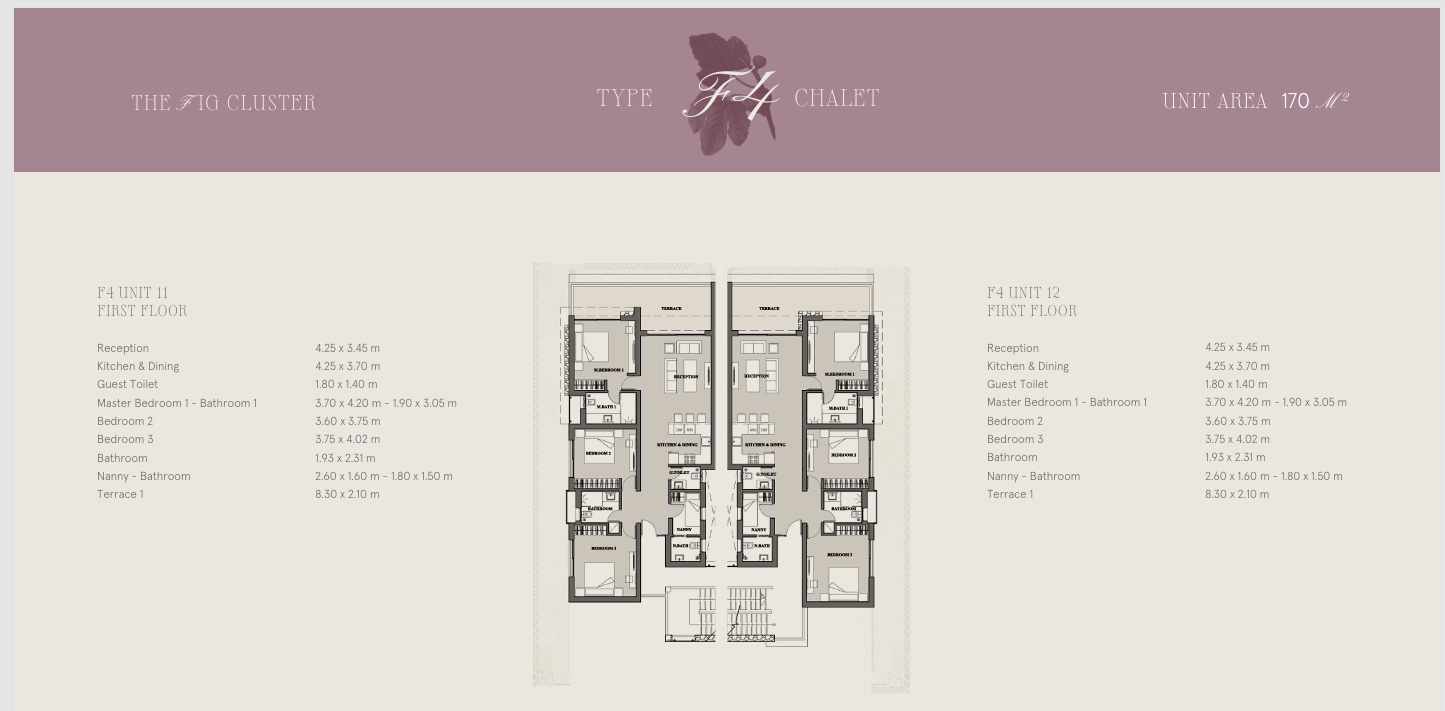 Floor plan for chalet at Marsa Baghush