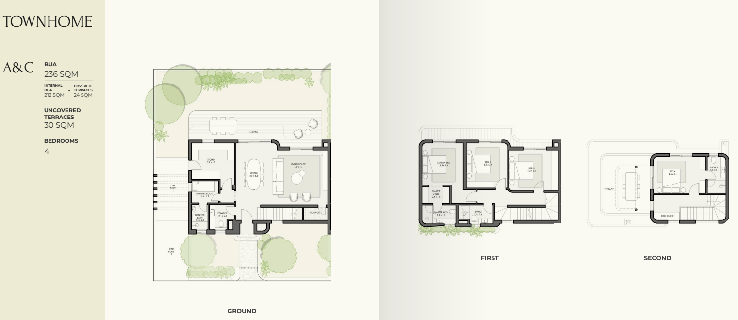 Floor plan for townhouse at Crescent Walk